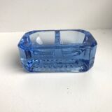 Salt shaker in electric blue molded glass