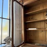 Old XL Napoleonic oak glass bookcase, 19th century