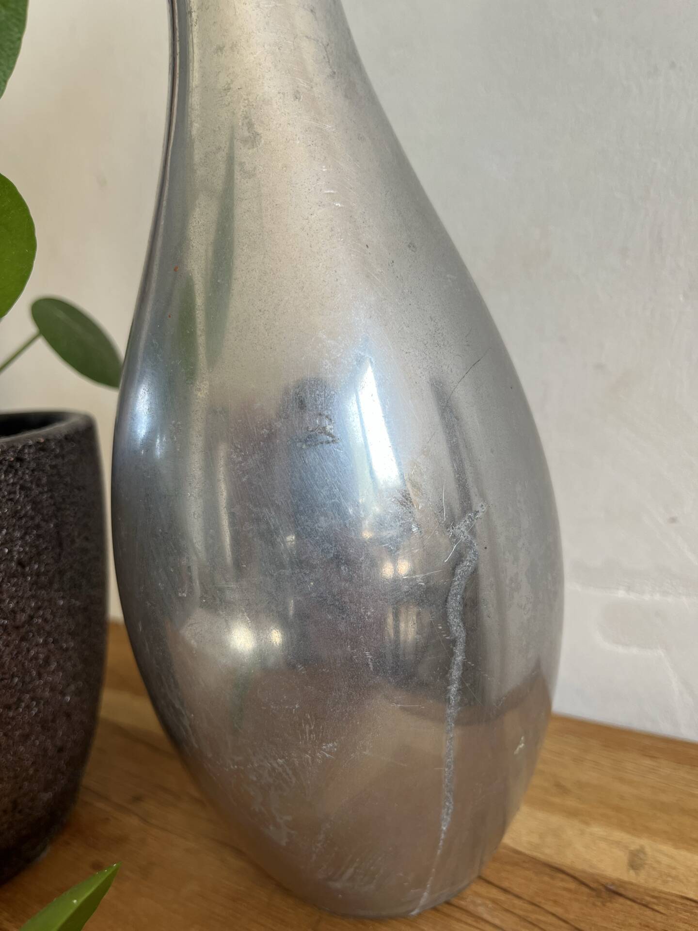 Vase vintage en métal argenté
