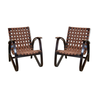Pair of bentwood armchairs by Jan Vaněk for UP Zavodny, Czechoslovakia, 1930s