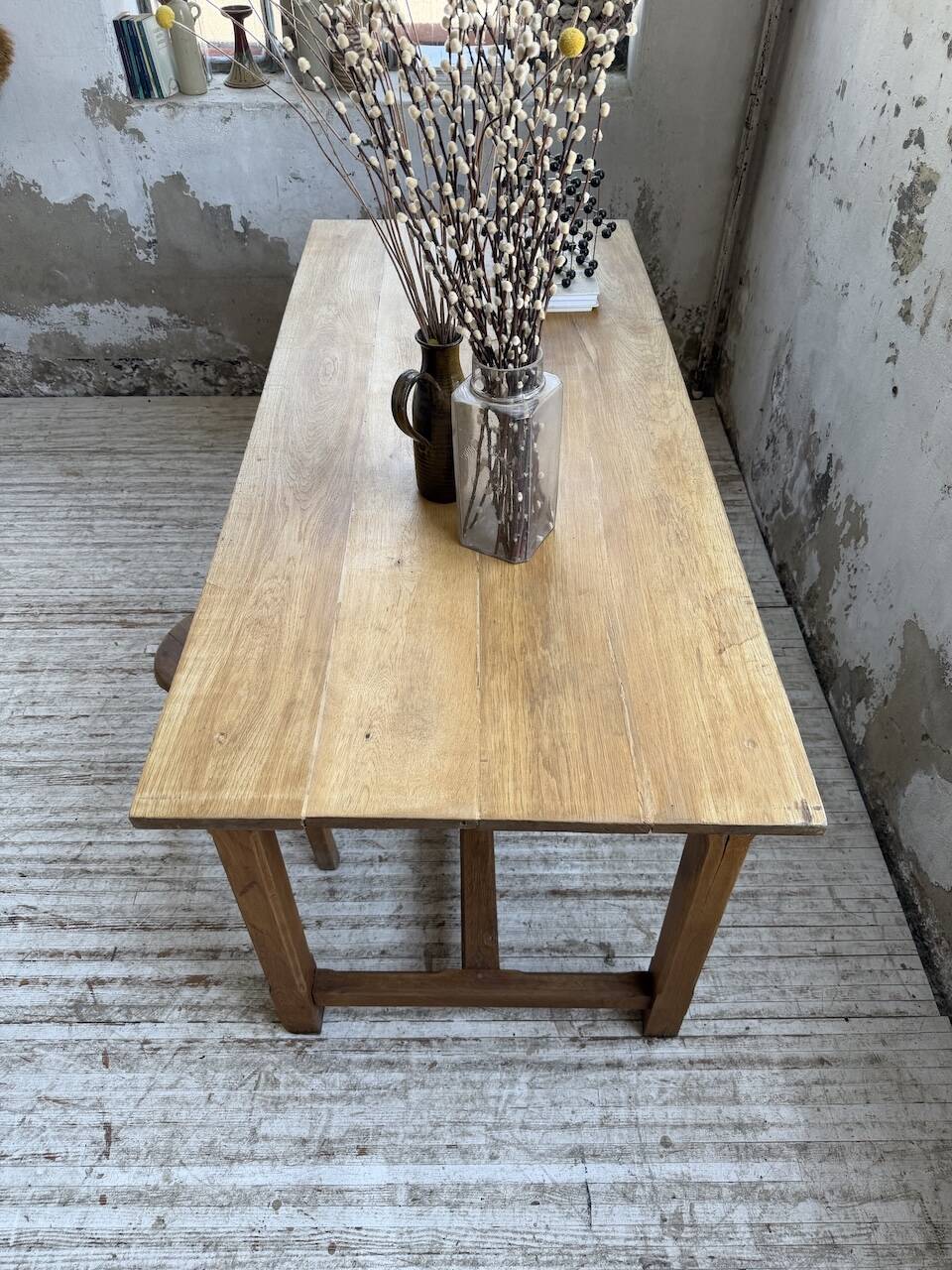 Table de ferme chêne doré 160cm