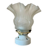 Wall lamp or lamp art deco porcelain and opaline tulip pleated glass brass claw