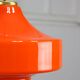 Mid-century italian orange glass & brass pendant lamp