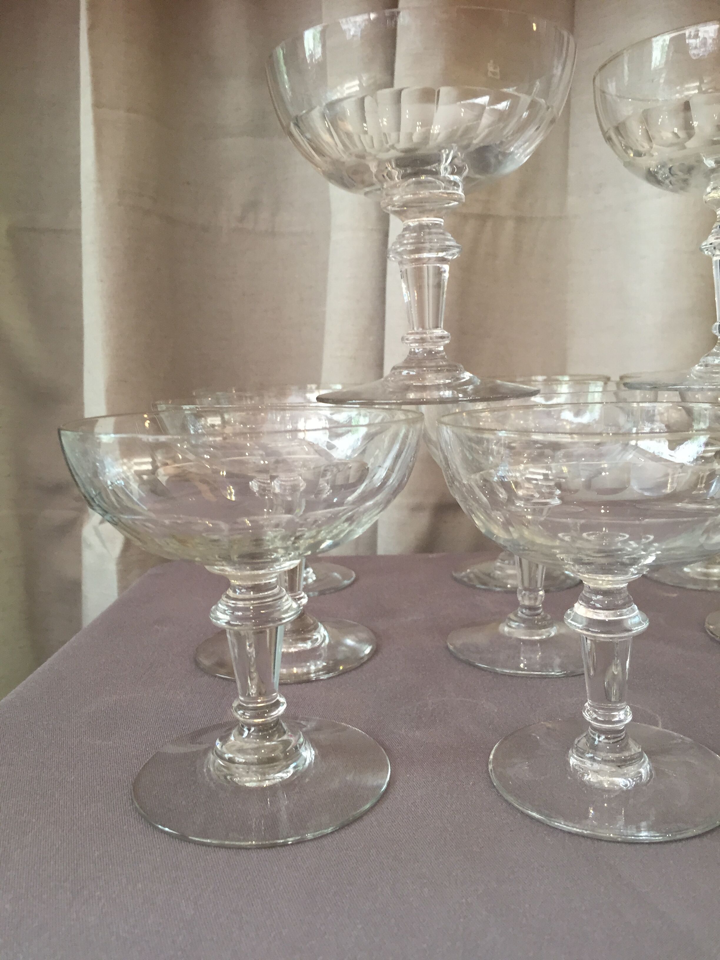 SUITE OF 11 GLASSES OF CHAMPAGNE IN CRYSTAL PERIOD LOUIS PHILIPPE
