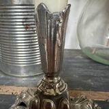 Silver metal candle holder