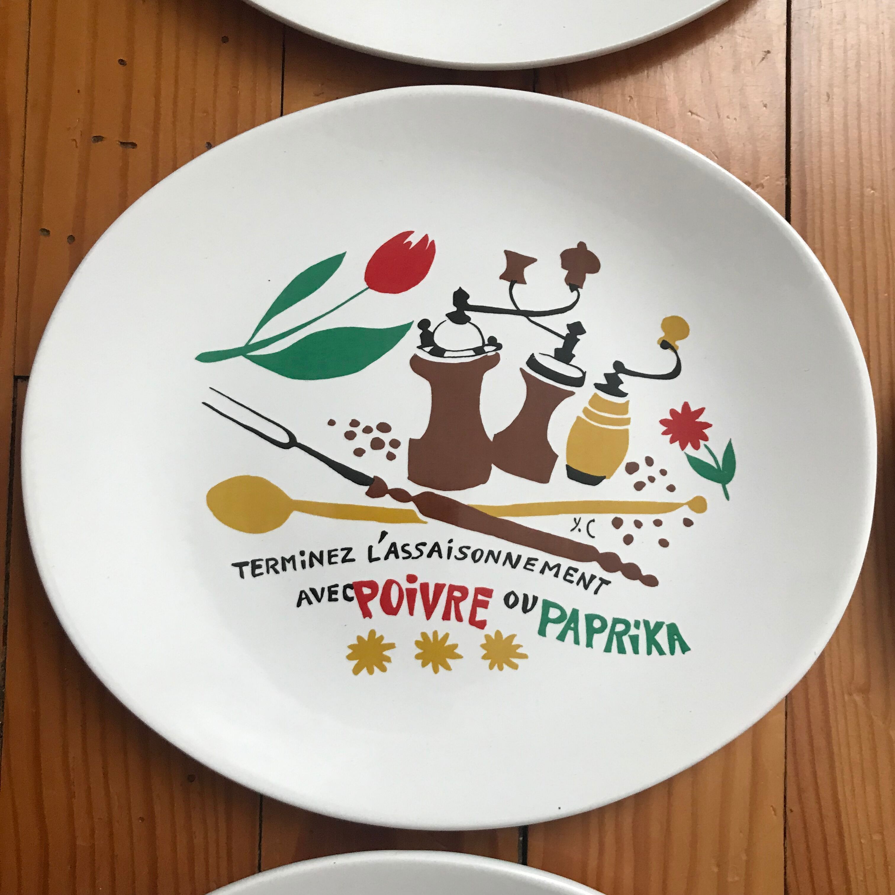 6 plates with fondue Salins