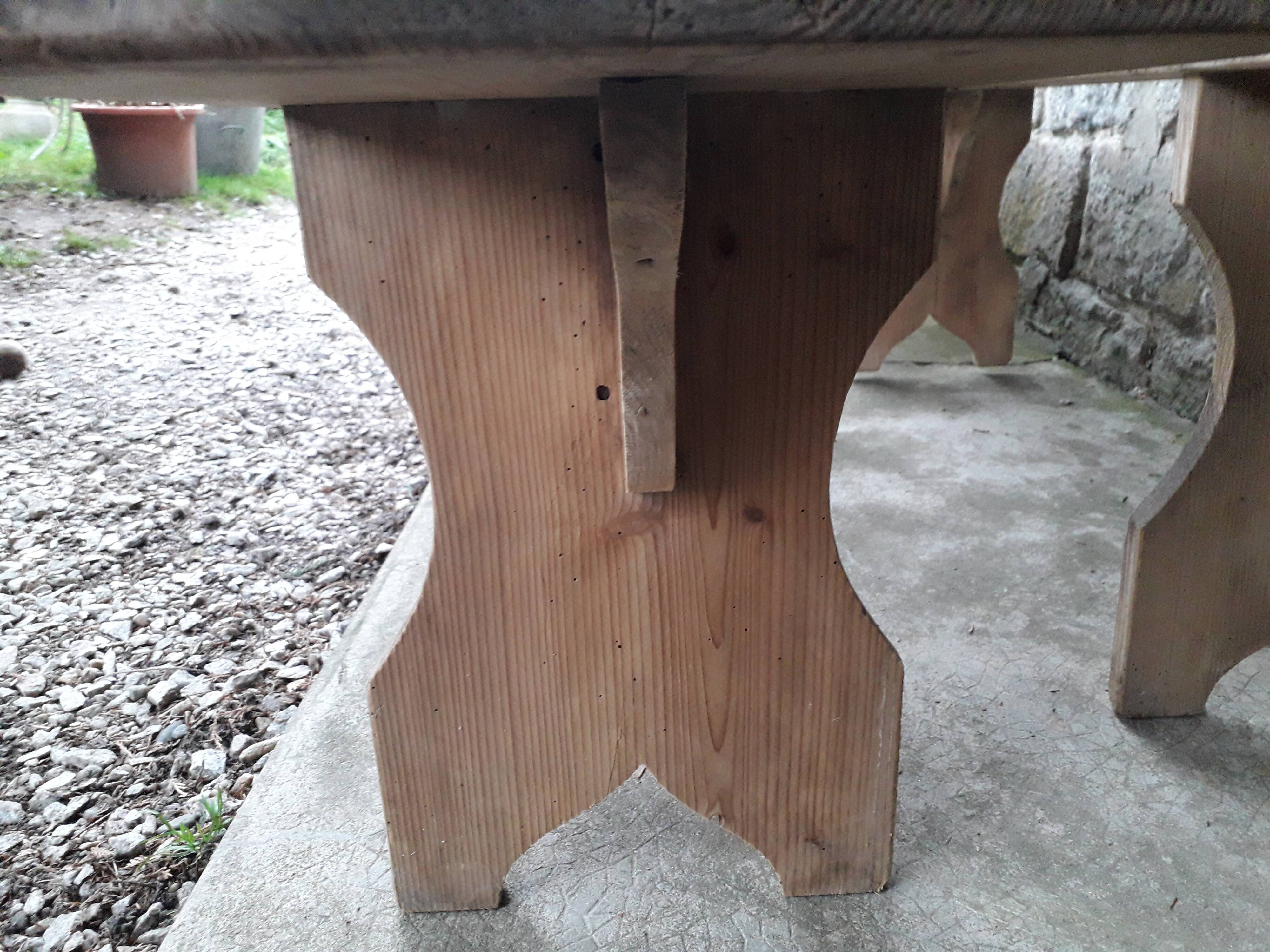 Pair of rustic benches 265 cm