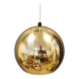 Danish ball lamp from the 80s, in gold colored lacquer.