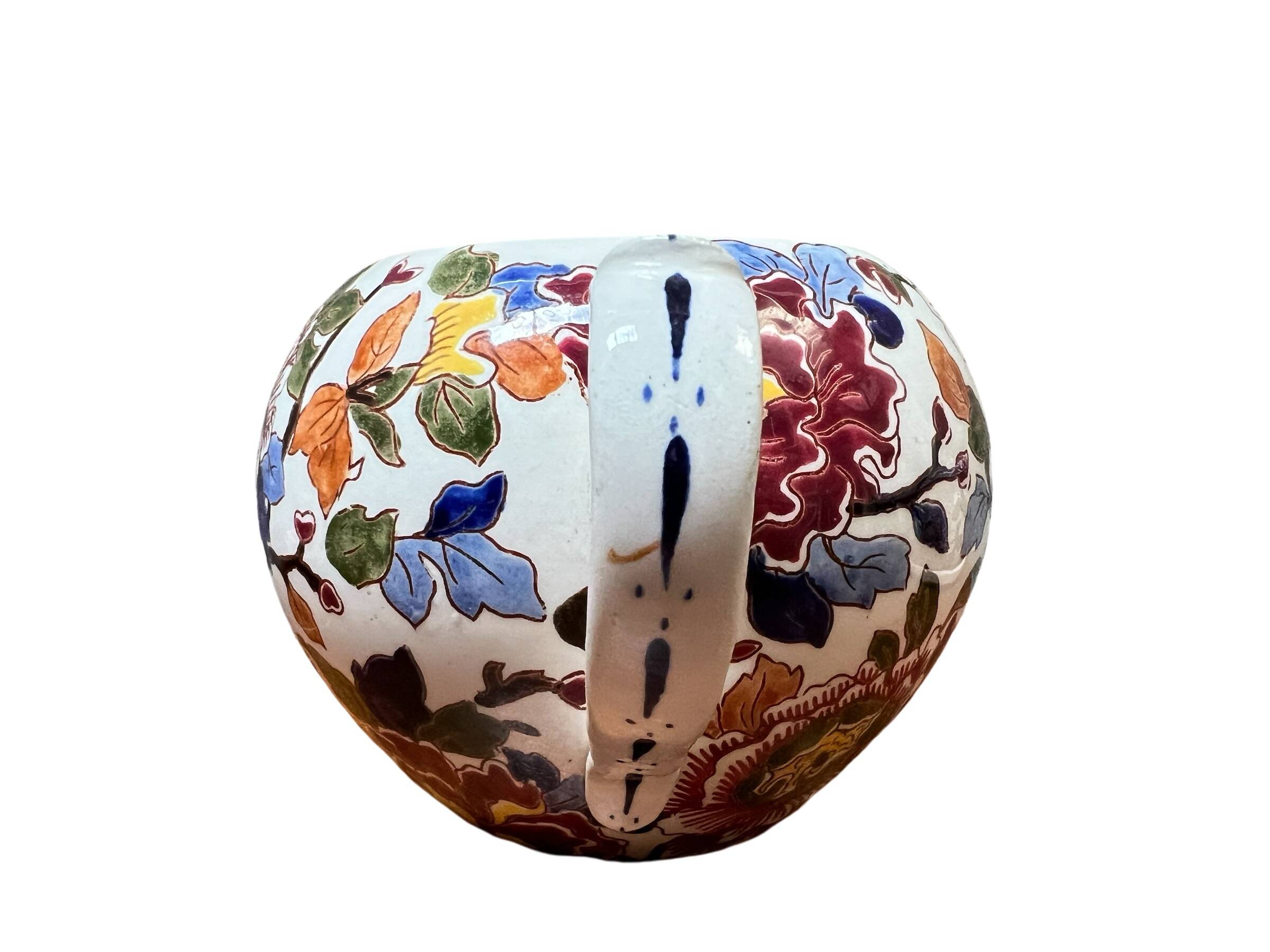 Gien earthenware tea set, peony decoration