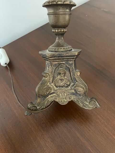 Lamp pique candle bronze silver nineteenth century