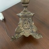 Lamp pique candle bronze silver nineteenth century