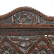Unique 18th-century English oak wainscot chair with amazing woodcarving