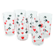 Set of 6 water glasses, Jeu de Cartes motifs, 1970