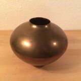 Vintage modernist golden brass vase