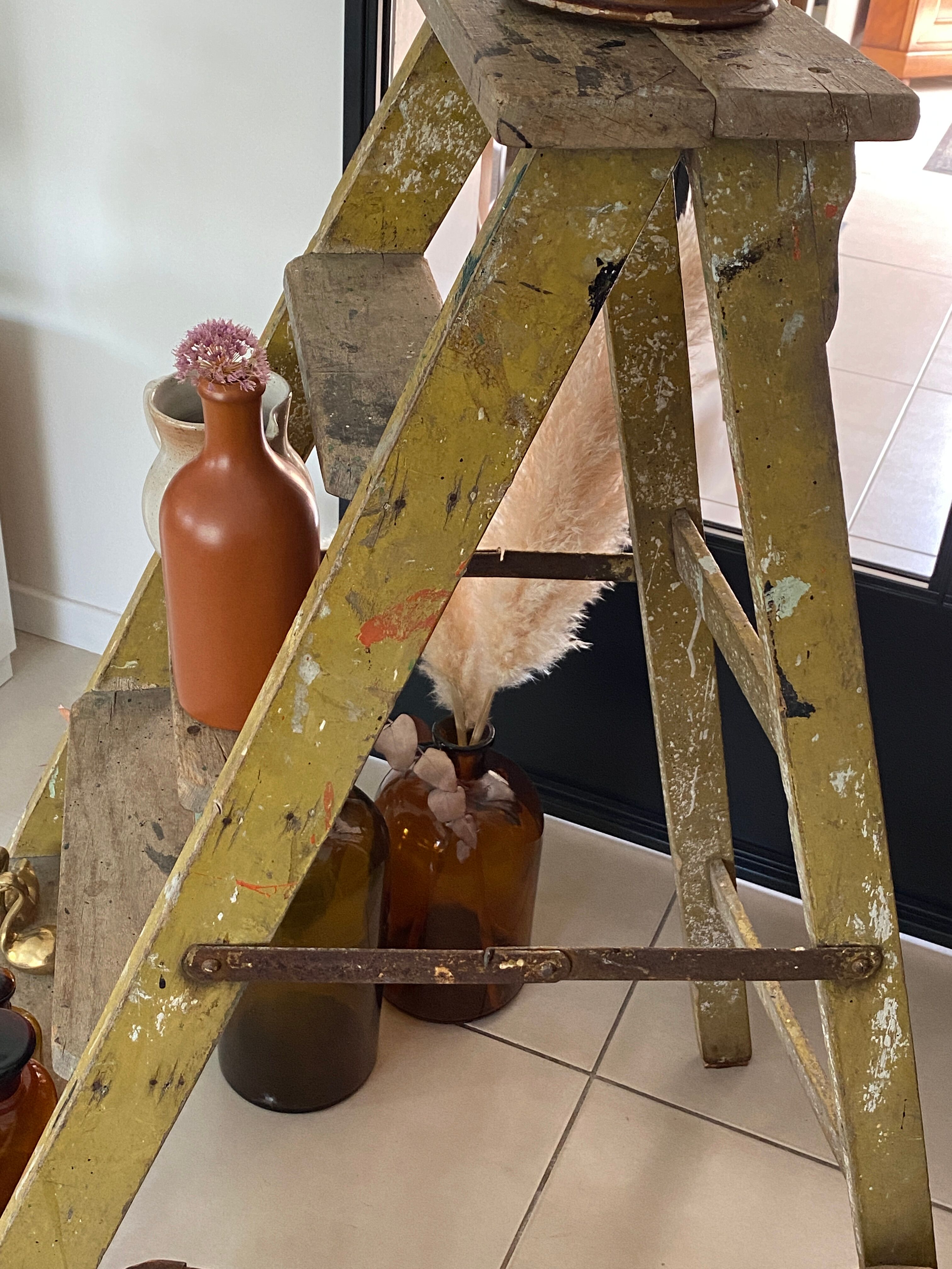 Old wooden painter's stepladder