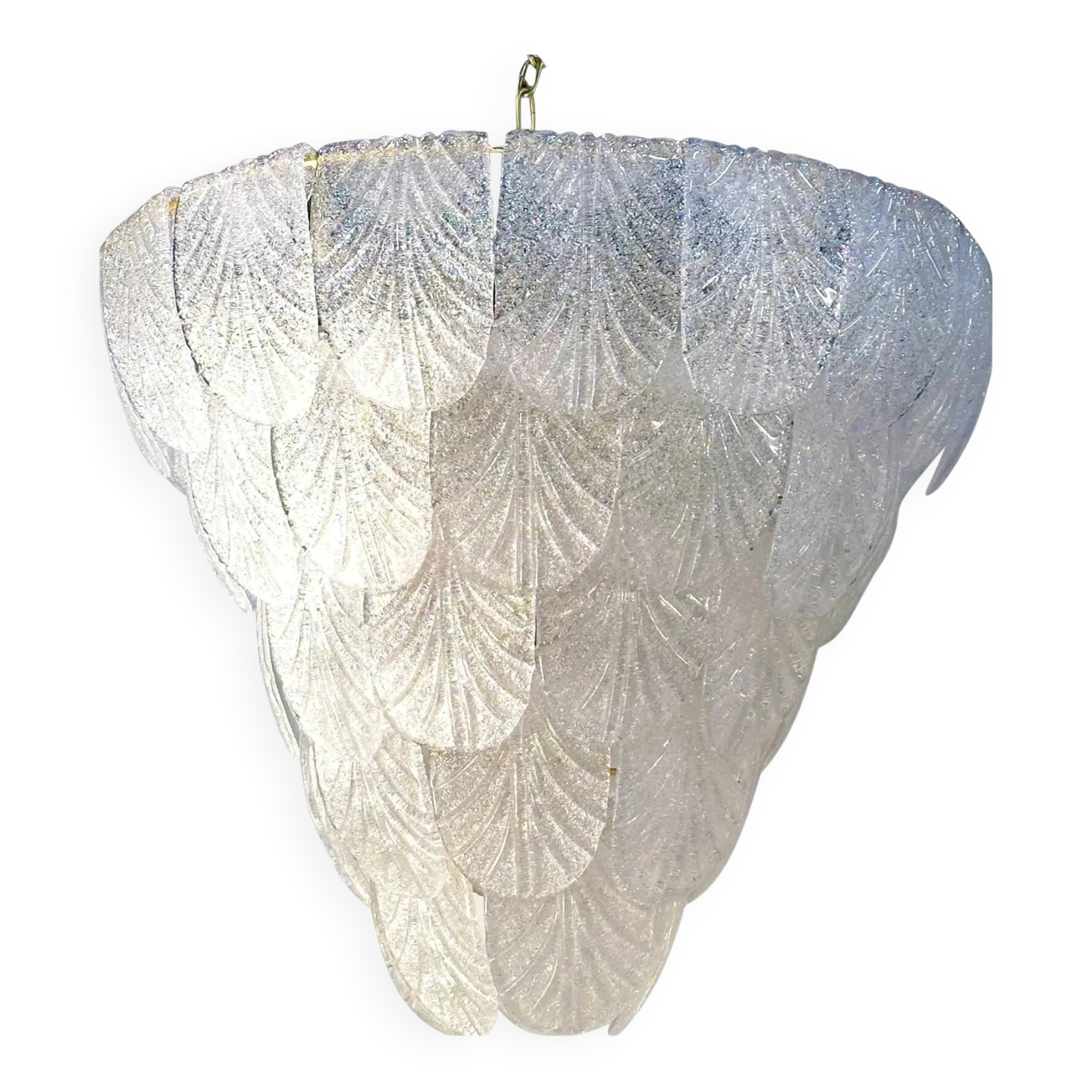 Contemporary White Graniglia Petal Chandelier by Simoeng