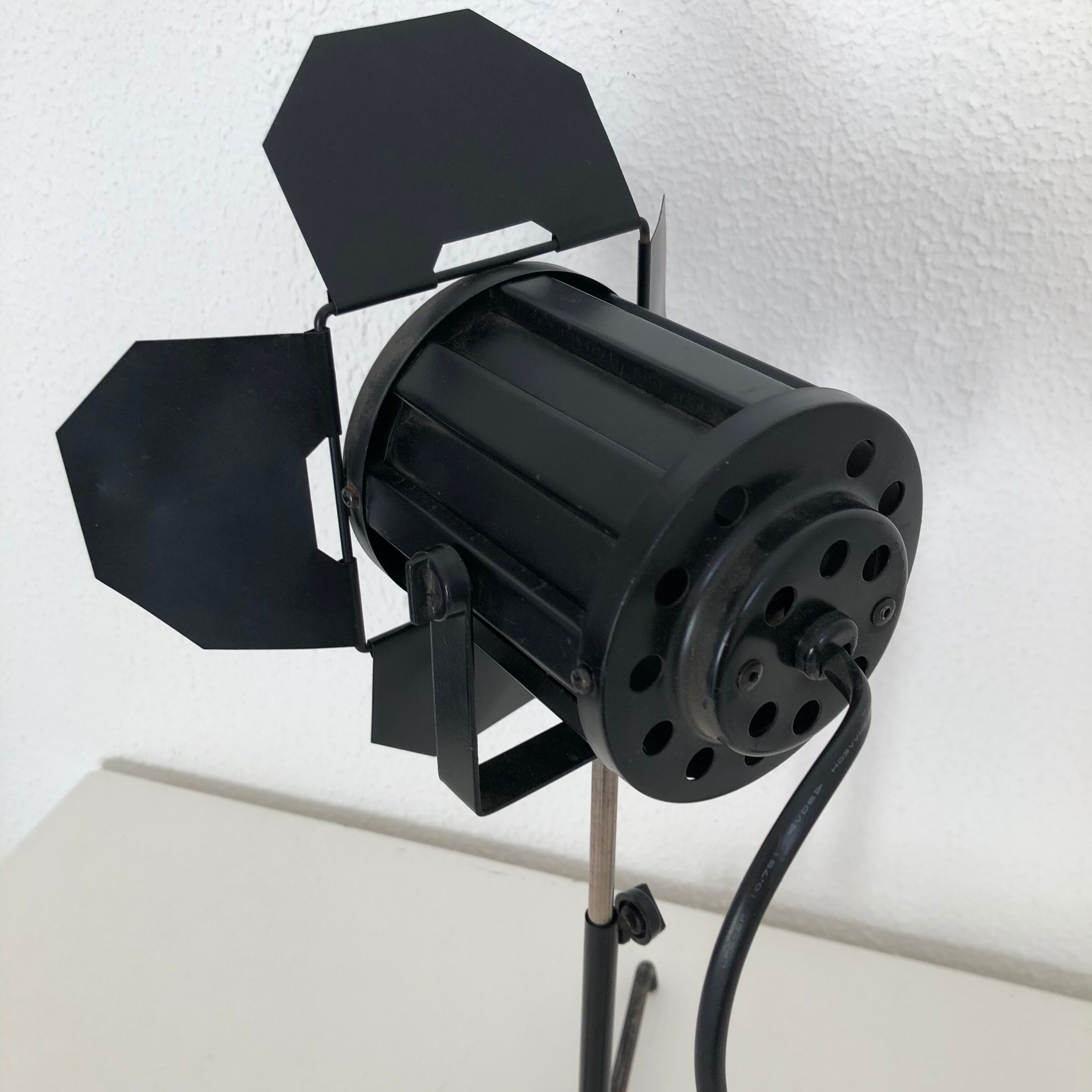 Vintage black projector lamp 1970 - 40 cm