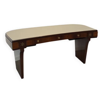 Vrijstaand Art Deco bureau met licht blad en lades
