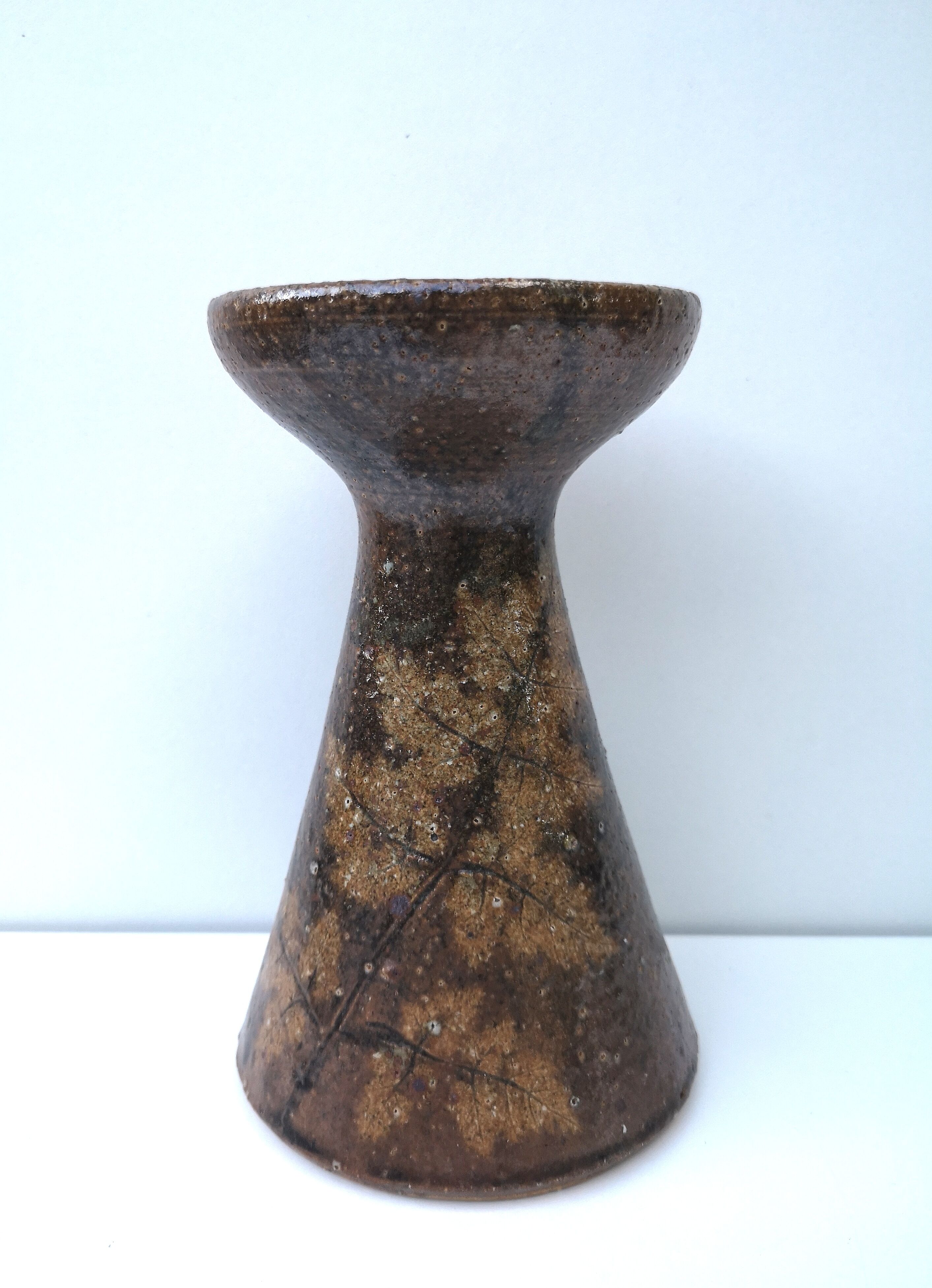 Vintage vase in pyrity sandstone, signed