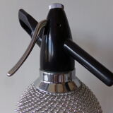 Siphon en verre et maille d'acier tressé - Fabriqué en Tchécoslovaquie