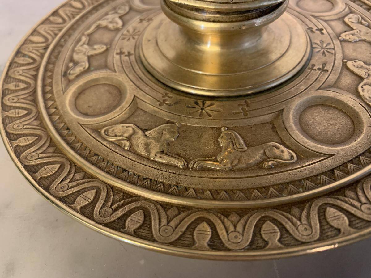 Gilded bronze inkwell, Egyptomania