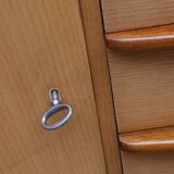1950s chest of drawers bicolor maple/walnut