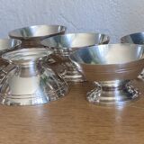 7 silver metal ice cream cups