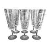 Set of 6 crystal champagne flutes