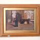 Oil on panel - early 20th century - interior of a church
