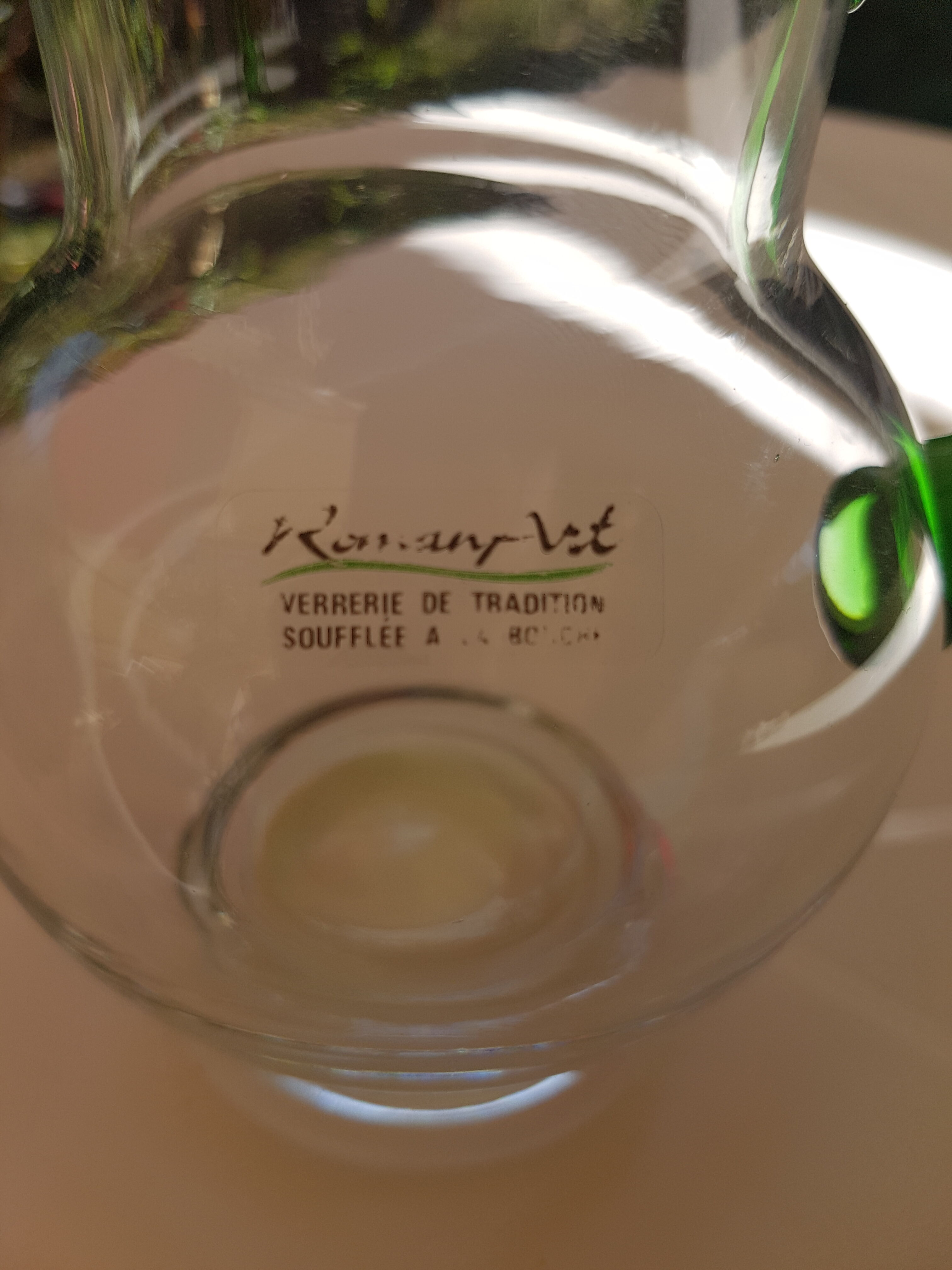 Glass pitcher "Roman Art" 1980s