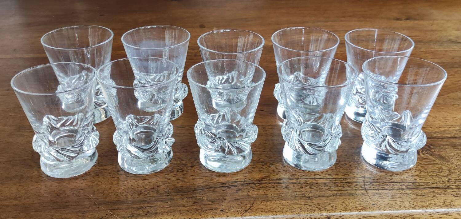 Series 10 crystal glasses Daum France model Sorcy