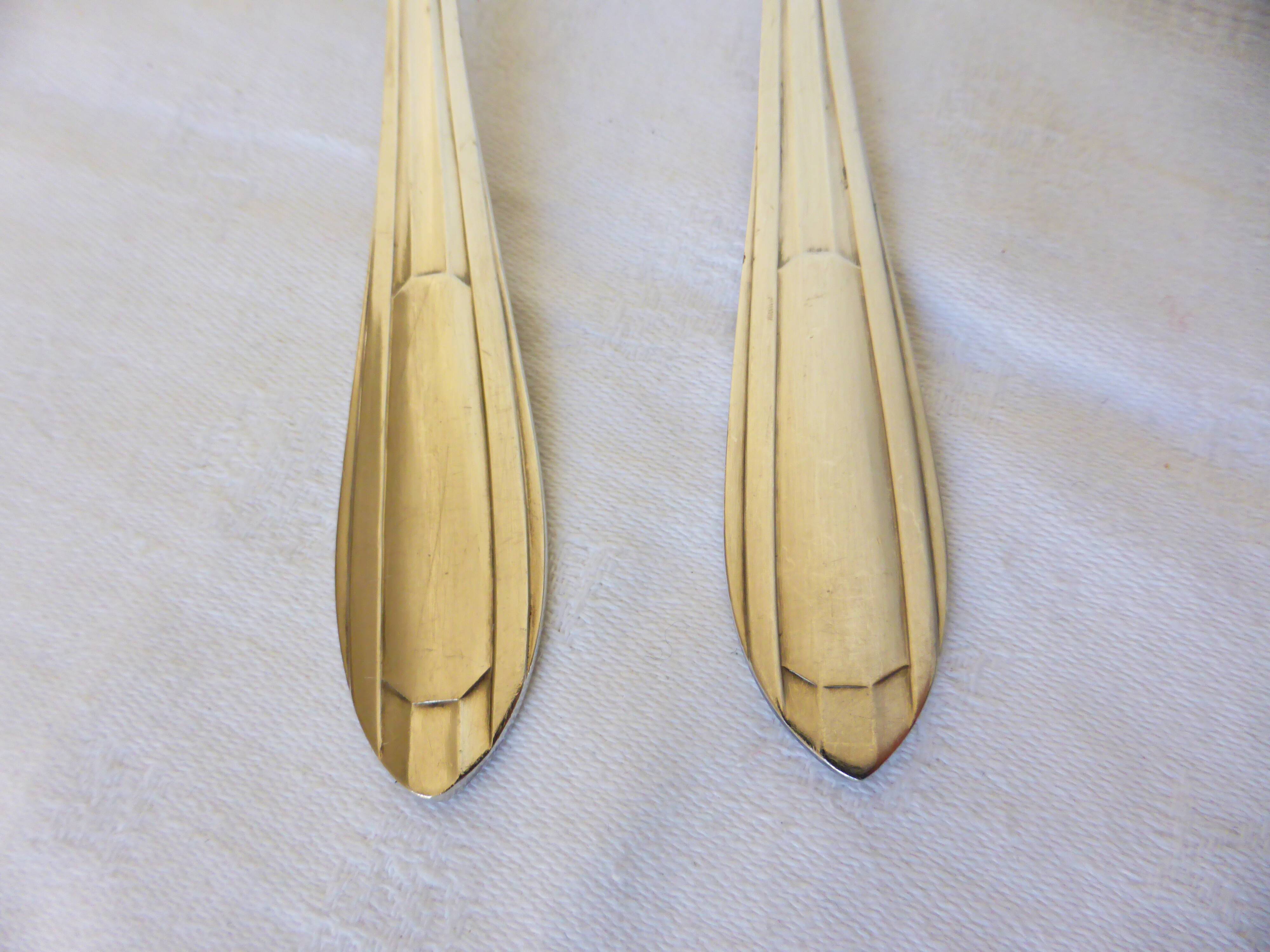 1 vintage silver plated soup spoon and fork