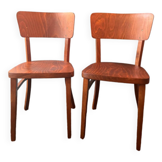 Pair of Thonet wooden bistro chairs from the 50s/60s