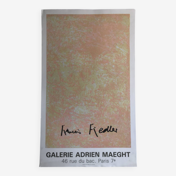 François fiedler, galerie adrien maeght, 1983. affiche originale en lithographie