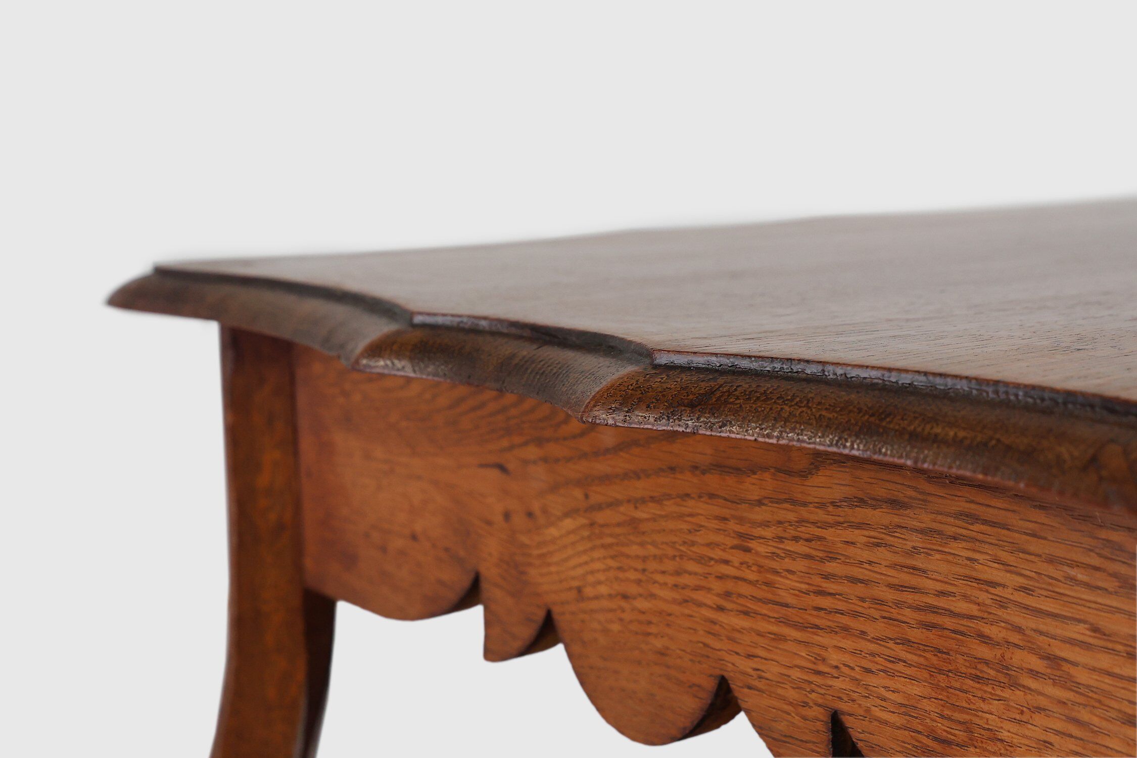 French Art Deco Side Table in Full Oak, 1920