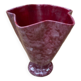 Ancien vase corolle j. guet céramique rose moucheté vintage