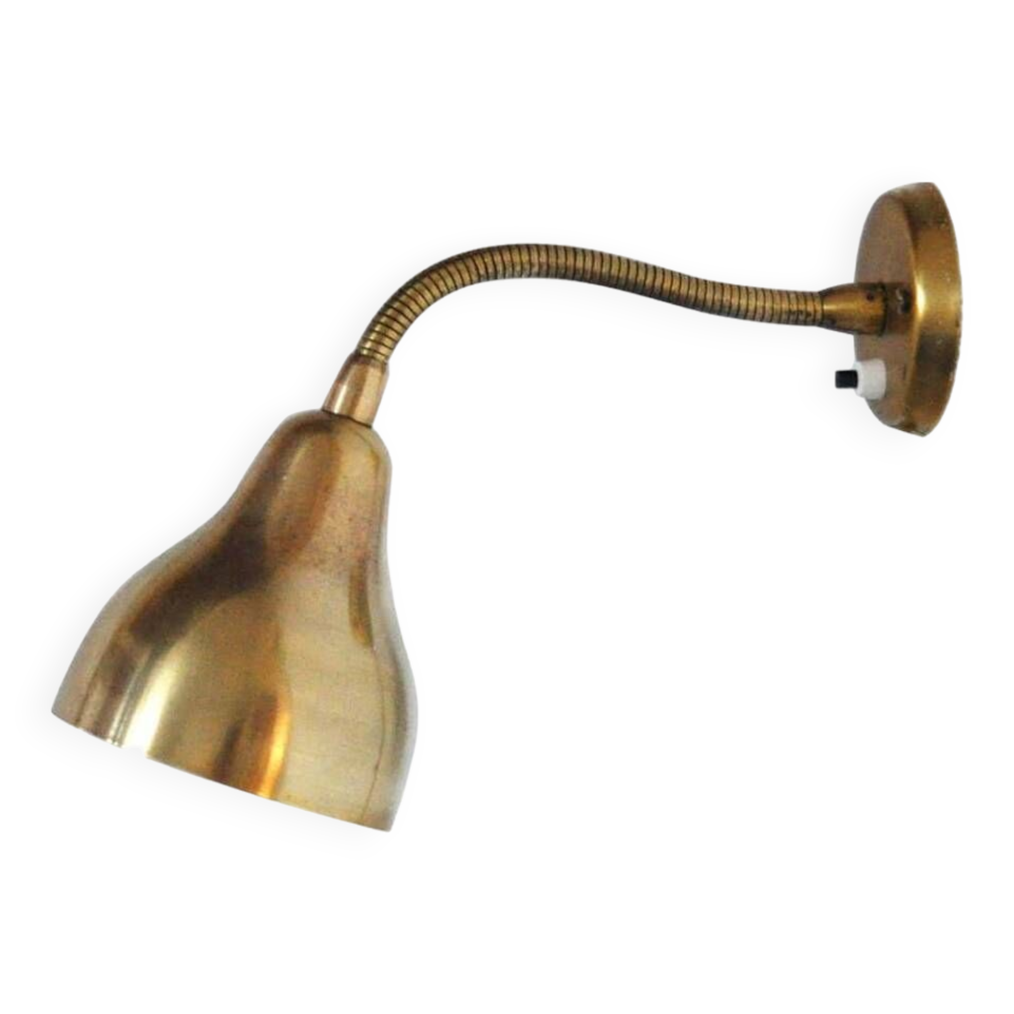 Danish Modern Brass Wall Lamp in the Style of Vilhelm Lauritzen, 1960s