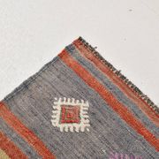 5x7 Tile Red & Grey Kilim Rug, Handwoven Vintage Kilim Rug, 140x221Cm