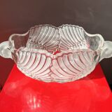 Ancienne coupe à fruits en cristal au plomb dépoli