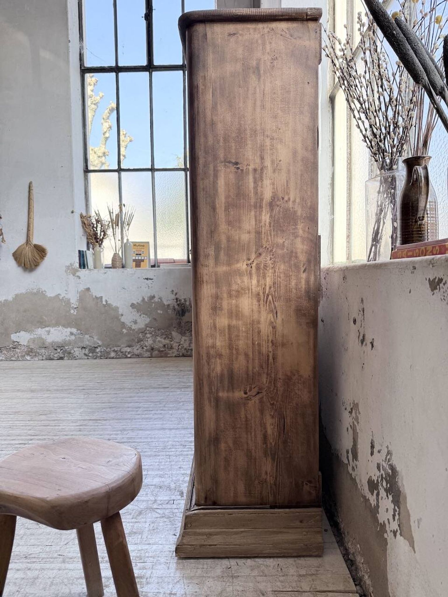 XXL industrial sideboard with glass doors