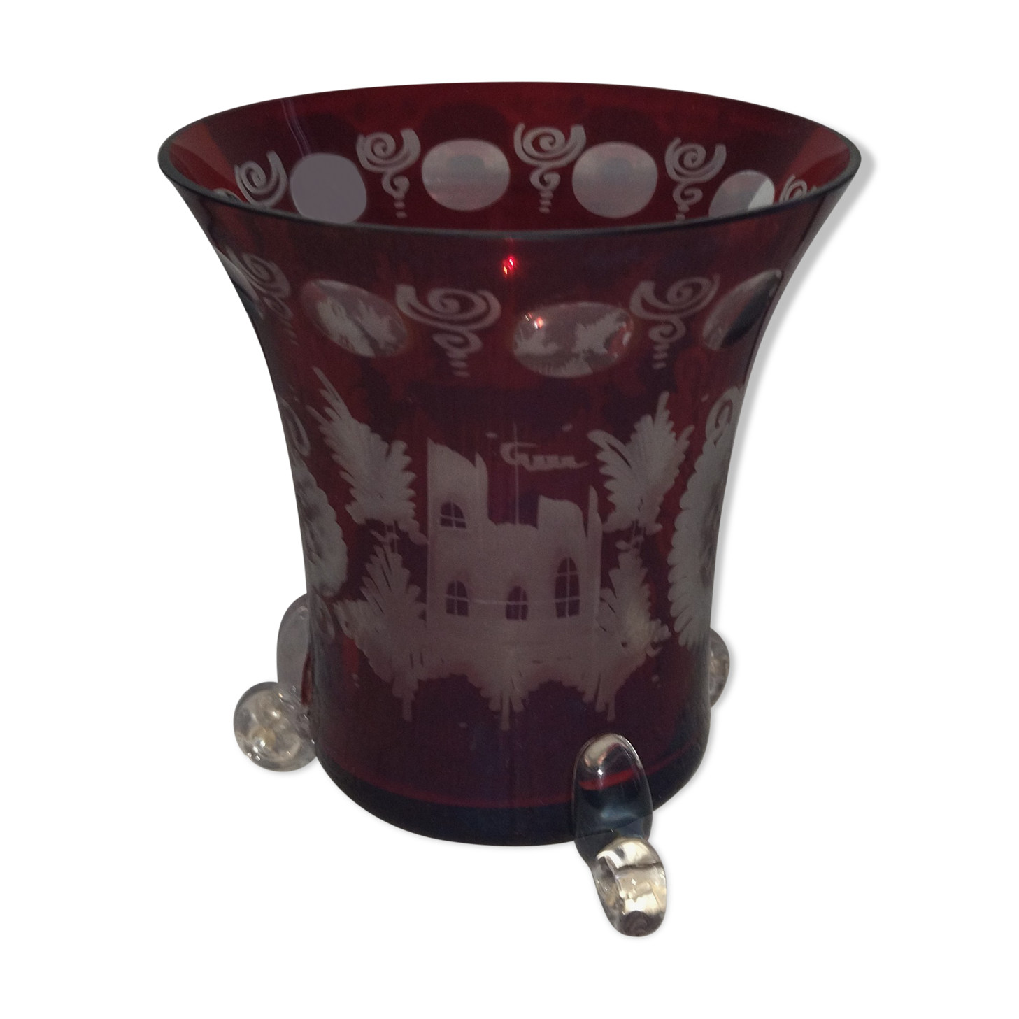 Vase en verre de bohême