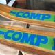 Old wooden water skis