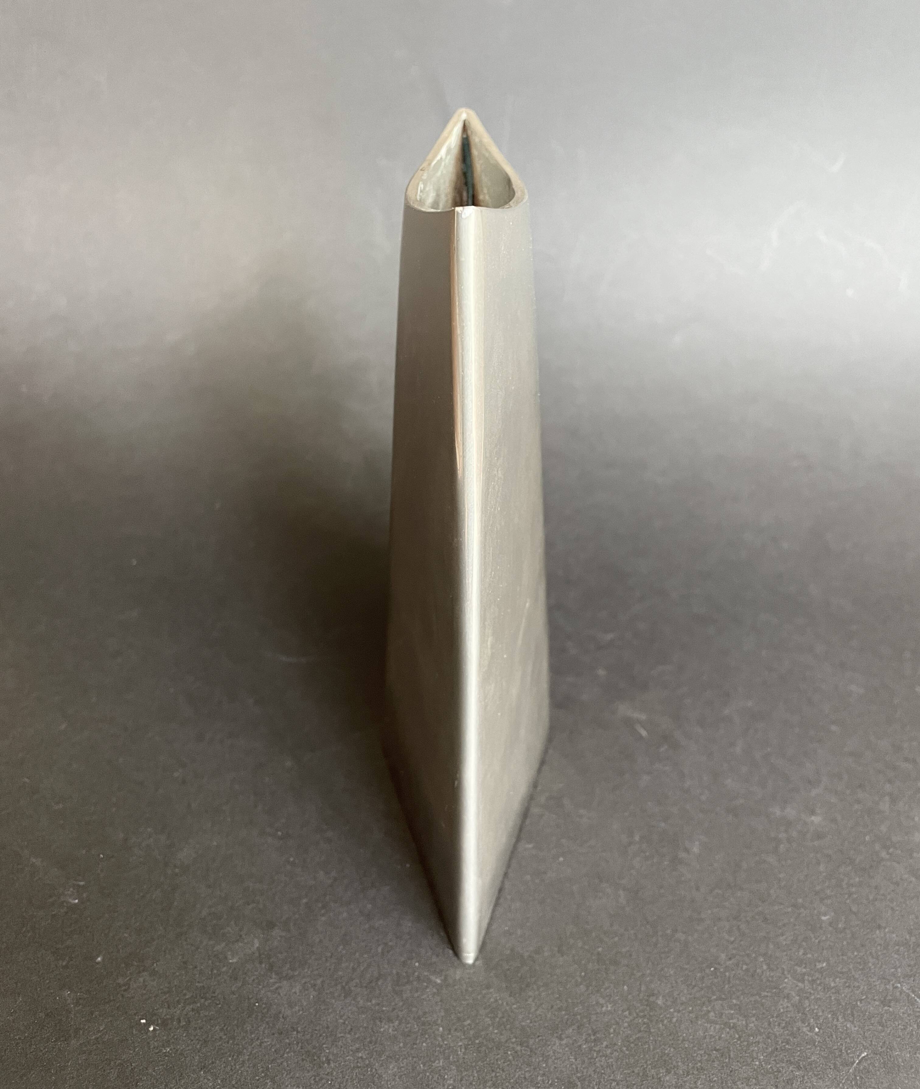 Dominique Imbert. Design vase in brushed metal circa 1970