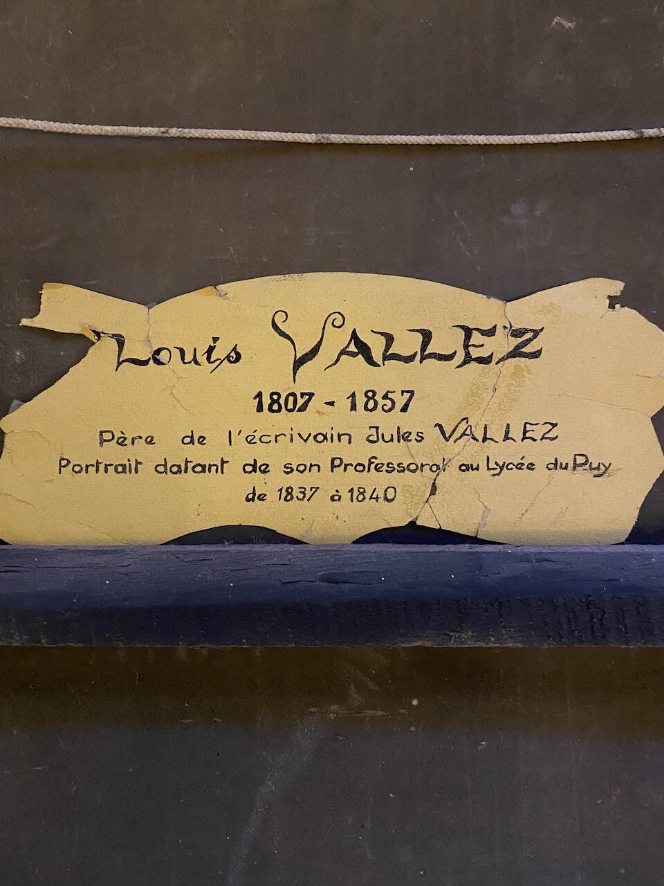 Old painting, portrait of Louis Vallez (1807-1857), 19th century