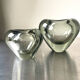 Set of 2 heart shaped Holmegaard crystal vases by Per Lutken