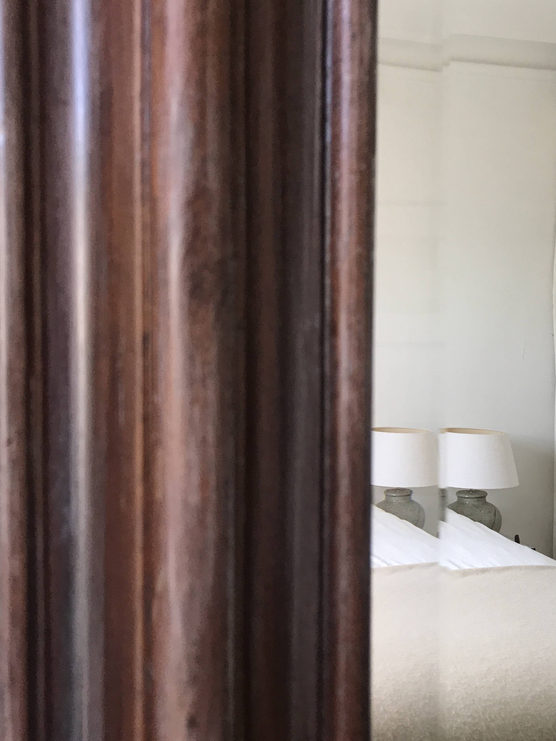 Beveled mirror with molded wooden frame - 87x67 cm