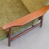 1970 Armchair, Model B-7727 in Long Hair Green Velvet