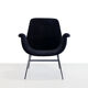 Vintage Italian armchair in black velvet attributed to Gastone Rinaldi