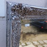 Miroir argenté de style louis XIV 95x109cm