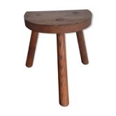 Tabouret de traite vintage, en bois, tripode, années 50
